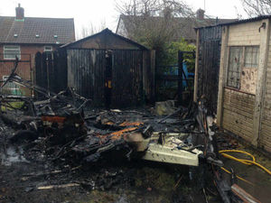 Supporting image for story: Caravan destroyed and garages damaged in Telford arson attack
