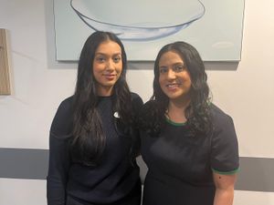 Avneet Bagri and Raman Cheema who have completed their year of training and are now working as optometrists at Specsavers Telford and Newport