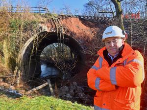 Chris Bond, the railway's infrastructure manager, at the site of the landslip. Picture: Steve Leath