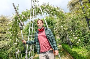 Head gardener at Birtsmorton Court in Malvern, Mike Gogerty, gearing up for the National Garden Scheme this Sunday, where visitors get a rare insight into the gardens of this beautiful medieval moated manor house.