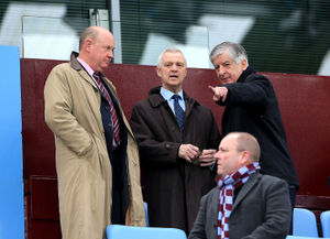 David Bernstein (right) and Brian Little (centre) with previous Aston Villa chairman Steve Hollis