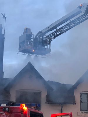 The scene of the fire at The Countess's Arms. Photo: @SFRS_SHardiman