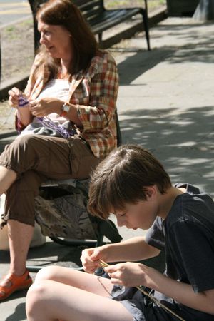 Ioan Utting, 12, gets to grips with the craft