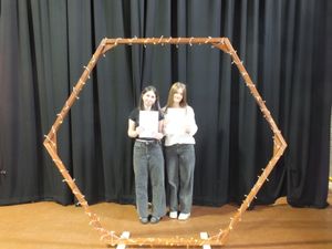Jodi and Josie with their results at Newtown High School