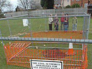 Supporting image for story: Pitch shut as 100ft mine shaft appears