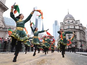 Performers take part in the Lord Mayor’s Show in the City of London