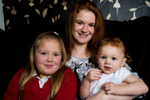 Caitlyn Darrall, and Maddison Darrall with mother Laura