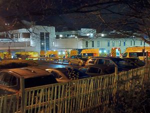 Supporting image for story: 'We are seeing an increased demand for emergency care': Ambulances queue outside a West Midlands hospital as A&E demand rises amid winter pressures