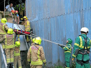 Supporting image for story: Pensioner airlifted after being trapped by hay bales in barn