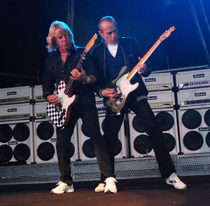 Status Quo performing in 2008. Pic: Mark Theisinger