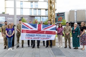 Shaun Davies with the council and armed forced for Armed Forced Day 2025. Photo: Shaun Davies MP 