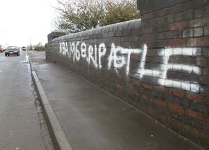 A new message appeared on the bridge to mark the death of Albion hero Jeff Astle in 2002