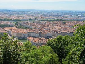 It's quite a climb, but worth it. The view from next to Basliica de Fourviere