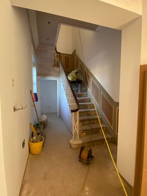 The stairs were stripped back and given a new lease of life