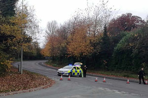 Police shut the road from Doseley Road South