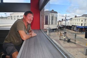 Nicc Bennett takes in the view from the window of what will soon be an ale bar