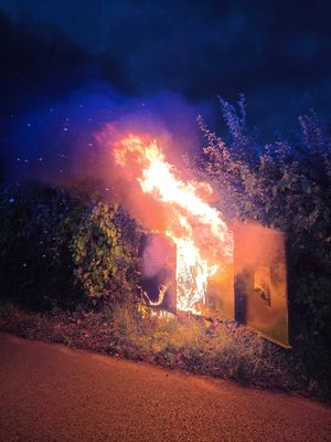 The scene of the blaze. Picture: Ellesmere Fire Station.