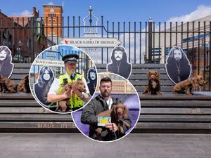 Supporting image for story: Black Sabbath: Ozzy the police dog puppy is on Villa Park concert duty