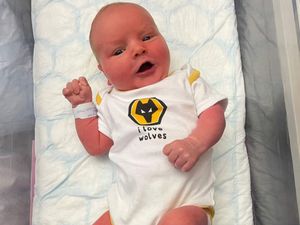 Supporting image for story: Wolves-mad couple welcomes 'club's youngest fan' to the world at New Cross Hospital