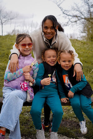 Founder of the Grounded Momma Movement CIC pictured with her children — the inspiration behind her mission to support maternal mental health across the West Midlands.