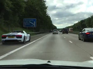 Supporting image for story: 'Like something from Fast and Furious' as sports cars race down M54 hard shoulder in Shropshire - with video