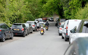 There were busy scenes as people headed for a walk on the Wrekin