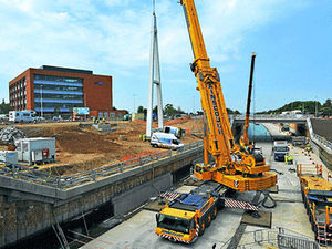 Supporting image for story: Work takes place on A41 Expressway footbridge, West Bromwich
