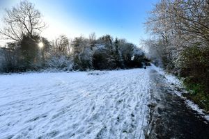 Snow arrives at Telford Town Park. Photo: Tim Thursfield
