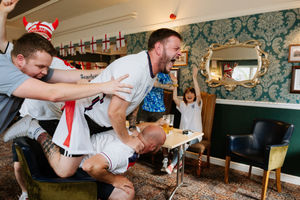 Some fans couldn't contain their excitement when England beat Germany on Tuesday