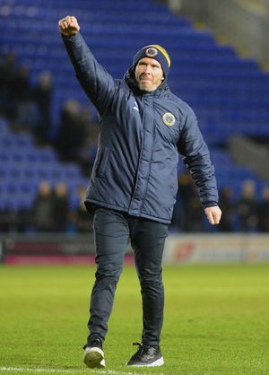 Michael Appleton celebrates at full-time