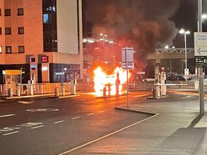 Supporting image for story: Emergency services rush to Birmingham Airport as car engulfed in flames 
