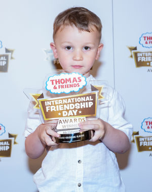 Noah with his award