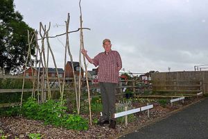 John Cobbold on the land in Wem which is being used as an allotment