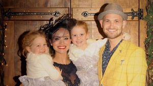 Ross Blair with his wife Holly Matthews and their children Brooke, 6, and Texas, 4