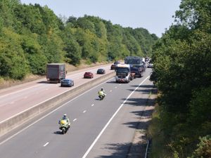 An abnormal load heads into Telford on the M54, taken near Shifnal