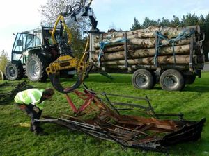 Supporting image for story: Broken memorial removed for repairs