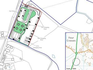 Supporting image for story: Plans for electric vehicle service station at Four Crosses are lodged