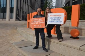 Aktar Islam and Poppy O'Toole gave their support for Acorns at a public event in Birmingham
