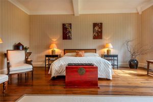 One of the eight bedrooms inside Eaton Mascott Hall. Picture: Berrys