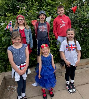 Pupils wore red, white and blue at Wilden All Saints CE Primary School
