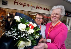 At Hope House charity shop for Volunteers: Sue Parry, 72, left, and Jan Weaver, 74, right.
