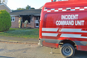 Firefighters at the scene in Glentworth Close
