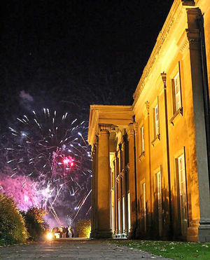 The sky lights up as the fireworks get under way at Himley Hall