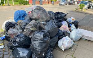 A pile of rubbish in Kitchener Road in Selly Park, Birmingham on Thursday, April 24 shortly before it was removed. Credit: Alexander Brock. Permission for use for all LDRS partners.