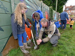 Supporting image for story: Lara puts words into action with Bridgnorth planting session