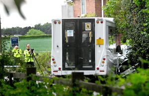 The scene of the accident outside Brownies Nursery in Perton on Tuesday afternoon