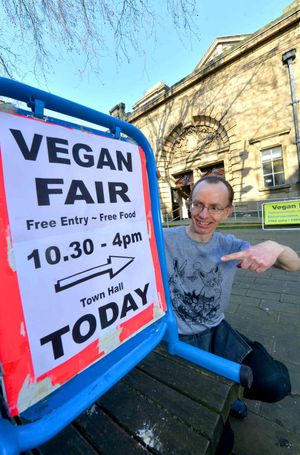 Organiser Kevin White from Midlands Vegan Campaigns