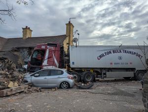 The scene of the crash in Shrewsbury