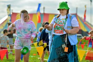  Eva O'Brien 10 and Fayth Thomas from North Wales and Bristol