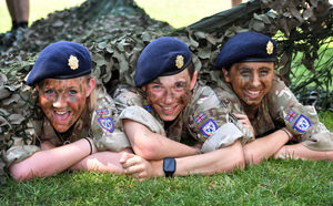 Army Cadets Mia Morris, Lewis Wallace, and Lacie Butters, at Oakengates Carnival.